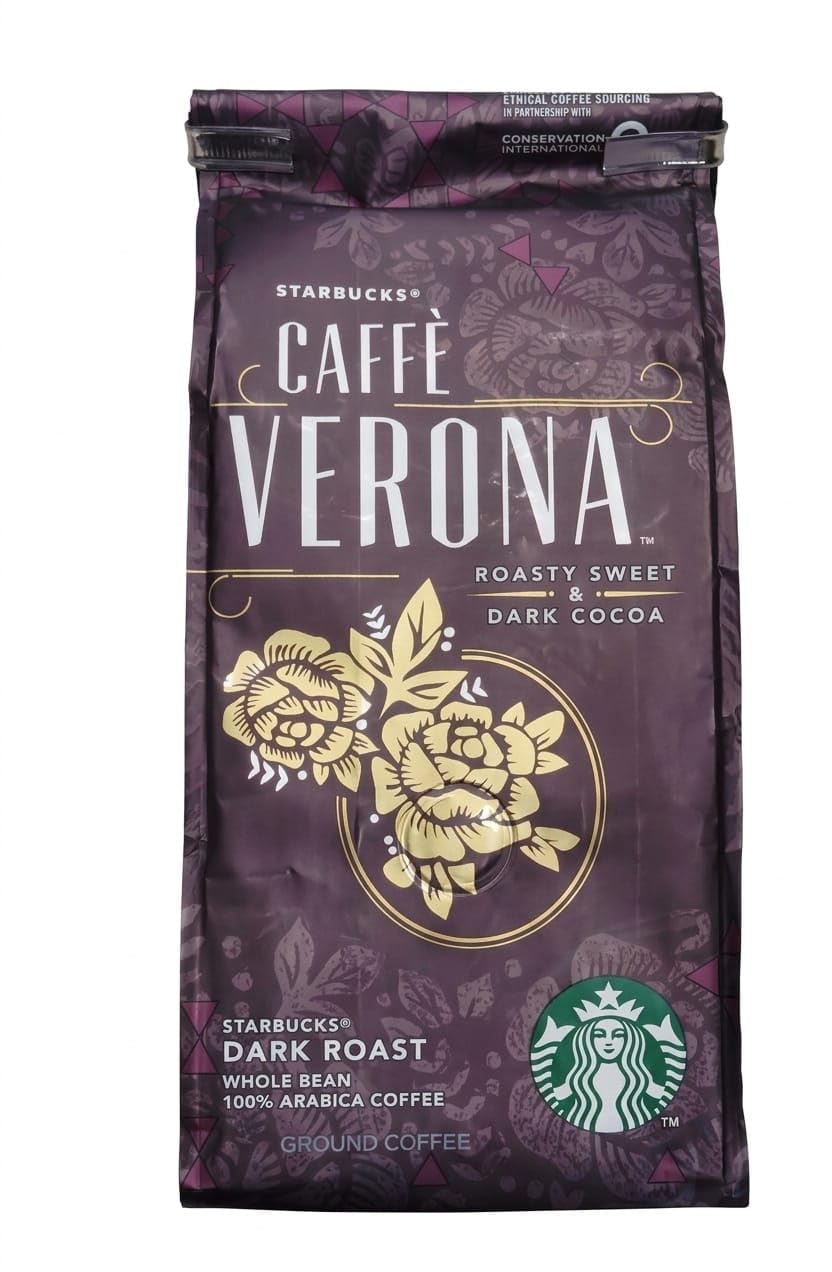 STARBUCKS CAFFE VERONA 220g 6つ Starbucks Caffè Verona Dark Roast, BY FEBORA, Whole Bean 100